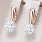 Aros Colgantes Flor de Circones Dorado Rosa - Miniatura 5
