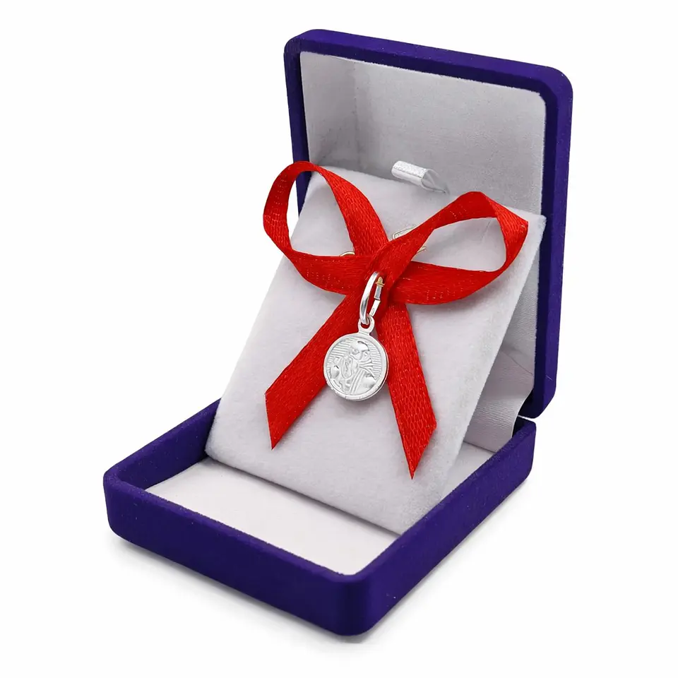Medalla Plata 925 San Benito Bebe Cinta Roja 1159 1