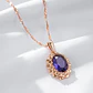 Collar Cristal Purpura Ovalado Dorado Rosa - Miniatura 6