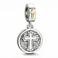 Charm Plata 925 Colgante Medalla Cruz Dios - Miniatura 1