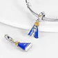 Charm Plata 925 Virgen Manto Azul y Corona Dorada - Miniatura 3