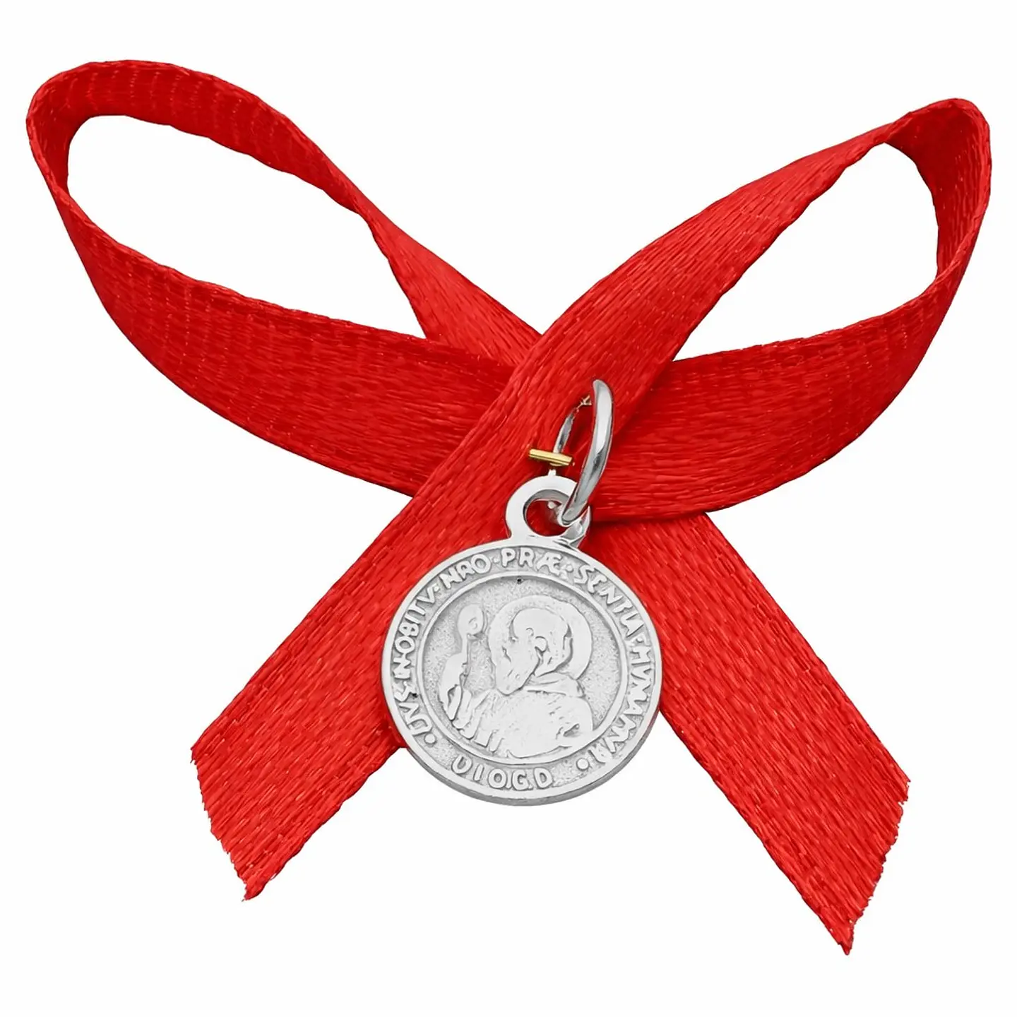 Medalla Plata 925 San Benito Bebe Cinta Roja 1161 3