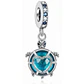 Charm Dije Colgante Plata 925 Tortuga Azul Corazón - Miniatura 1