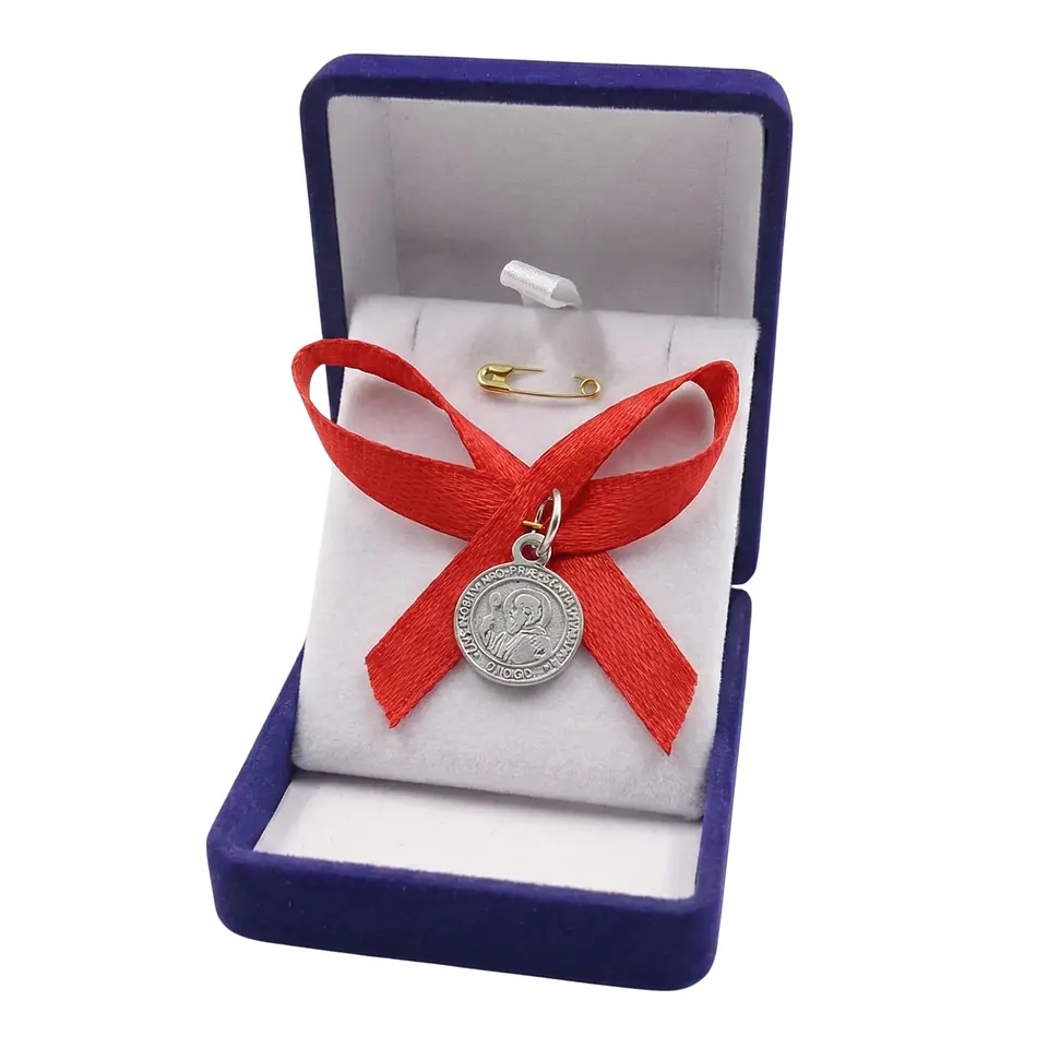 Medalla Plata 925 San Benito Bebe Cinta Roja 1161 4