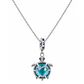 Charm Dije Colgante Plata 925 Tortuga Azul Corazón - Miniatura 3