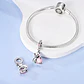 Charm Plata 925 Osito Con Corazón Cristal Rosado - Miniatura 5