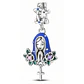 Charm Dije Plata 925 Virgen María Flor de Loto - Miniatura 1