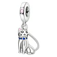 Charm Dije Plata 925 Gato Sentado Collar Azul - Miniatura 1