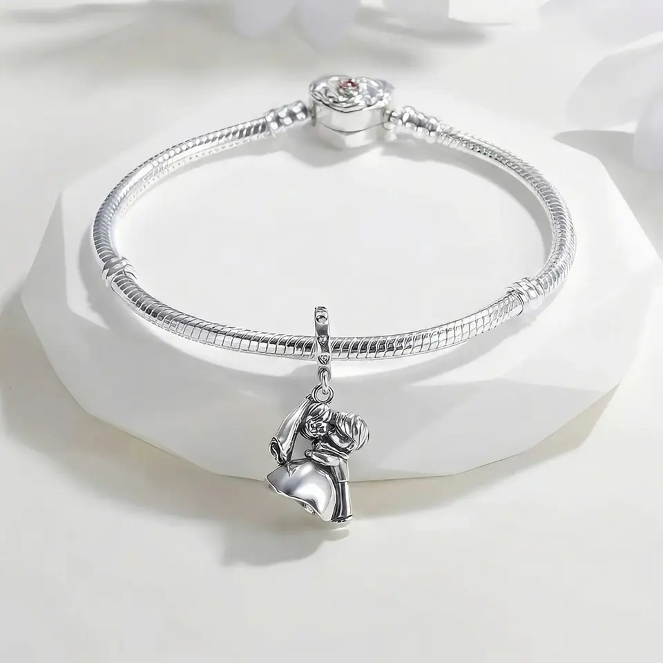 Charm Dije Colgante Plata 925 Pareja Novios Casados 5