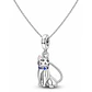 Charm Dije Plata 925 Gato Sentado Collar Azul - Miniatura 2