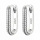 Aros Argollas Huggies Plata 925 Eslabón Rectangular - Miniatura 1