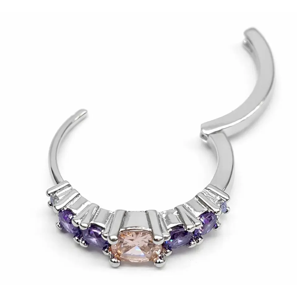 Aros Argollas Circones Morados y Rosados 20mm 4
