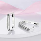 Aros Argollas Huggies Plata 925 Eslabón Rectangular - Miniatura 2
