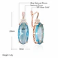 Aros Colgantes Cristal Azul y Circones Dorado Rosa - Miniatura 2