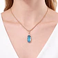 Collar Cristal Azul y Circones Dorado Rosa - Miniatura 2