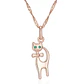Collar Gatito Elegante Ojos Verdes Dorado Rosa - Miniatura 1