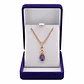 Collar Gota Cristal Morado y Circones Dorado Rosa - Miniatura 2