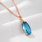 Collar Cristal Azul y Circones Dorado Rosa - Miniatura 5