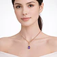 Collar Gota Cristal Morado y Circones Dorado Rosa - Miniatura 3