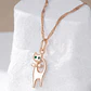 Collar Gatito Elegante Ojos Verdes Dorado Rosa - Miniatura 5