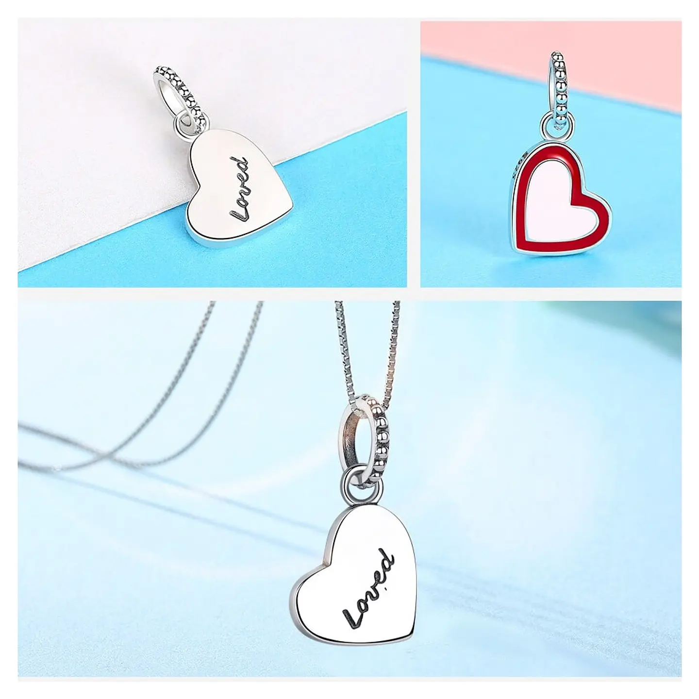 Charm Dije Plata 925 Corazon Loved 3