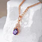 Collar Gota Cristal Morado y Circones Dorado Rosa - Miniatura 5