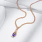 Collar Gota Cristal Morado y Circones Dorado Rosa - Miniatura 6