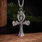 Collar Cruz Egipcia Ankh Ojo de Horus Cadena Acero 60cm - Miniatura 3