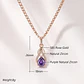 Collar Gota Cristal Morado y Circones Dorado Rosa - Miniatura 8