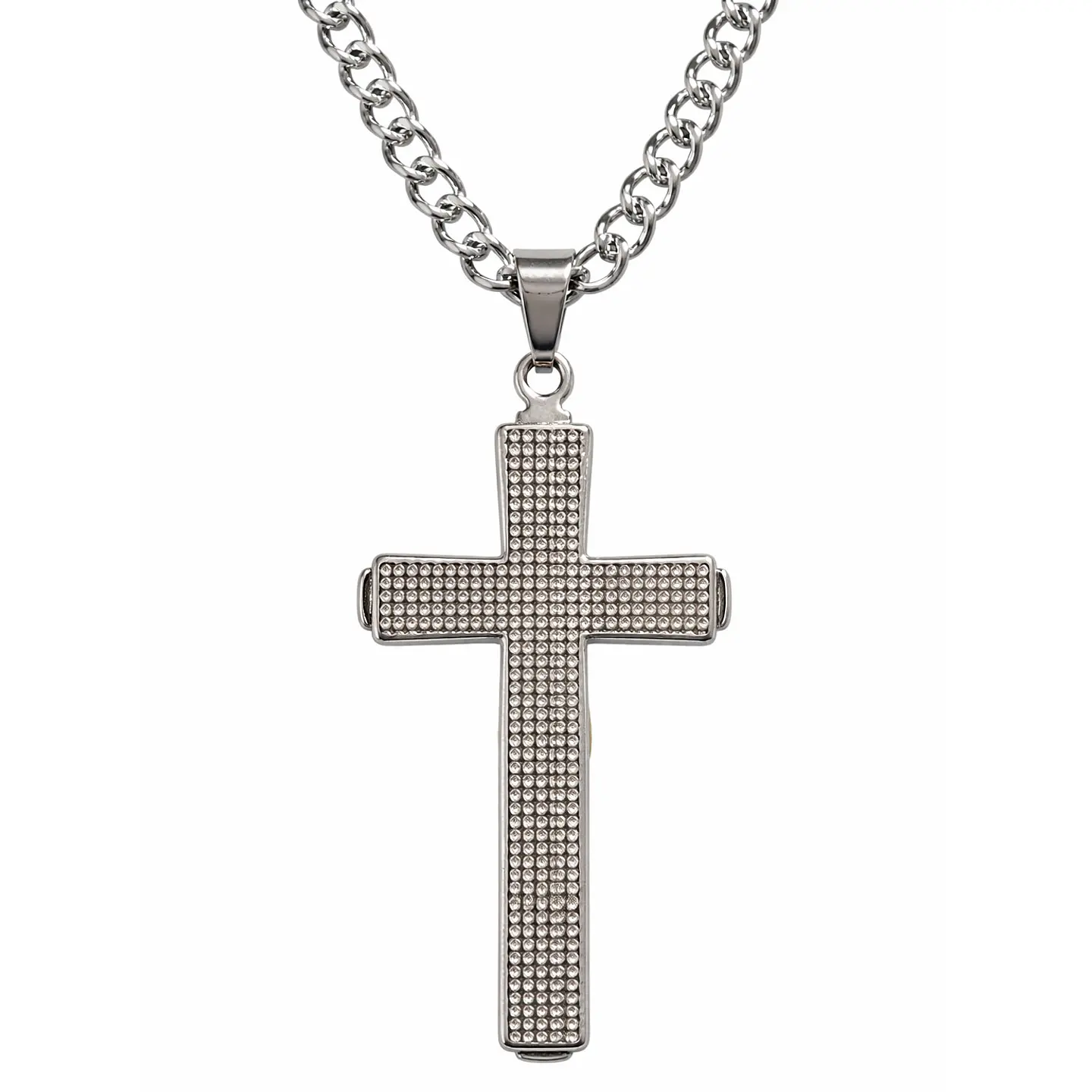 Collar Crucifijo INRI Cadena Gourmet 60 cm Acero 5