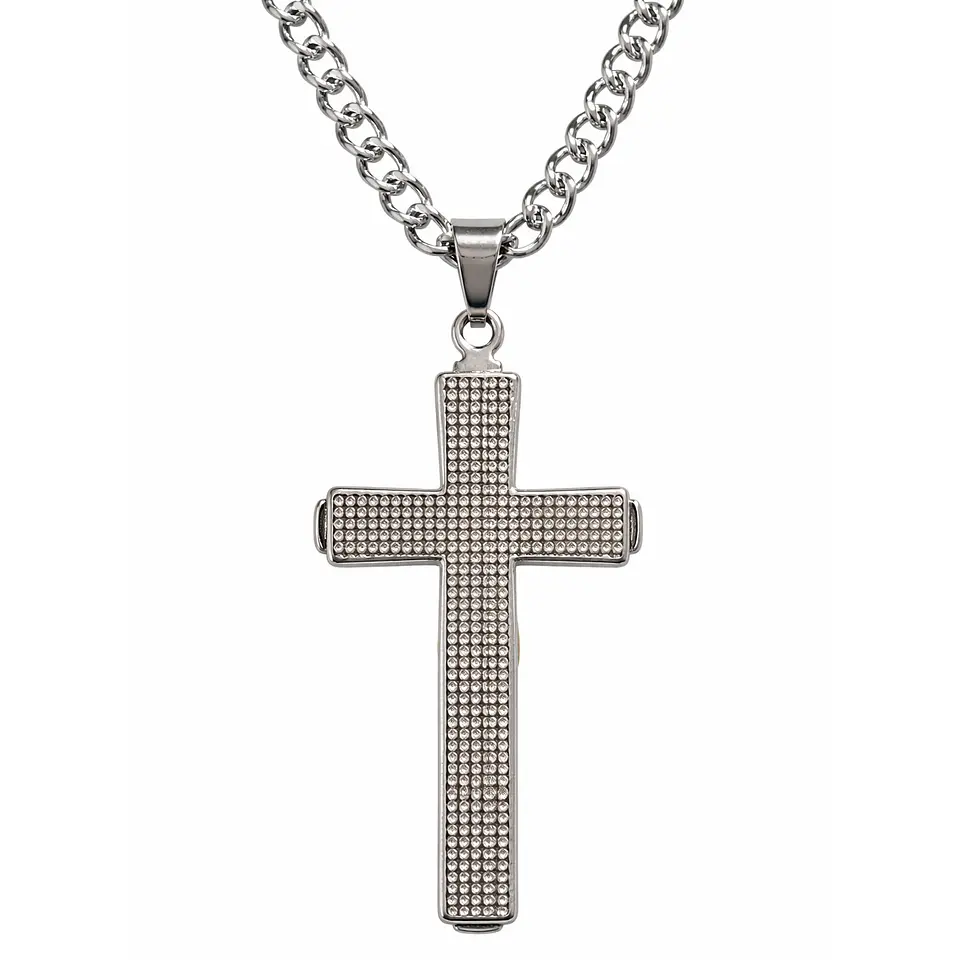 Collar Crucifijo INRI Cadena Gourmet 60 cm Acero 5