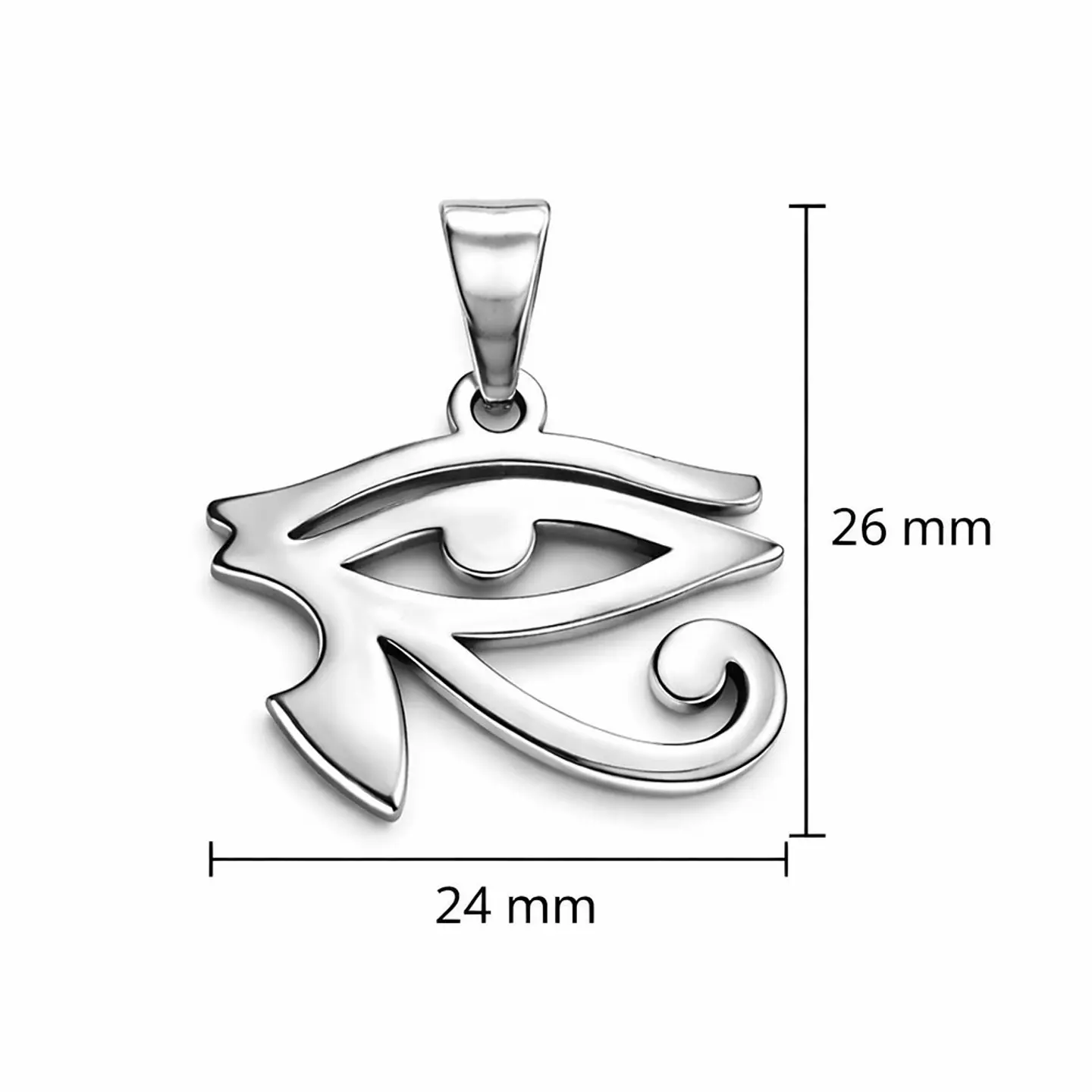 Collar Ojo de Horus Acero Cadena 50cm Plateado 3