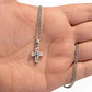 Collar Mini Cruz Cristal Blanco y Acero Plateada - Miniatura 4
