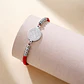 Pulsera Medalla San Benito Hilo Rojo y Acero Plateado - Miniatura 3