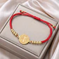 Pulsera Medalla San Benito Hilo Rojo y Acero Dorado - Miniatura 4