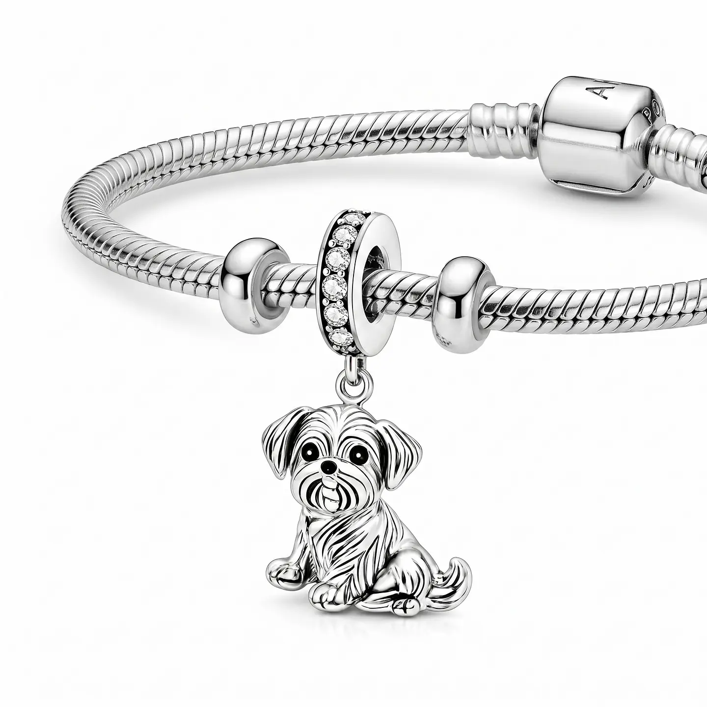 Charm Dije Colgante Plata 925 Perrito Shih Tzu 4