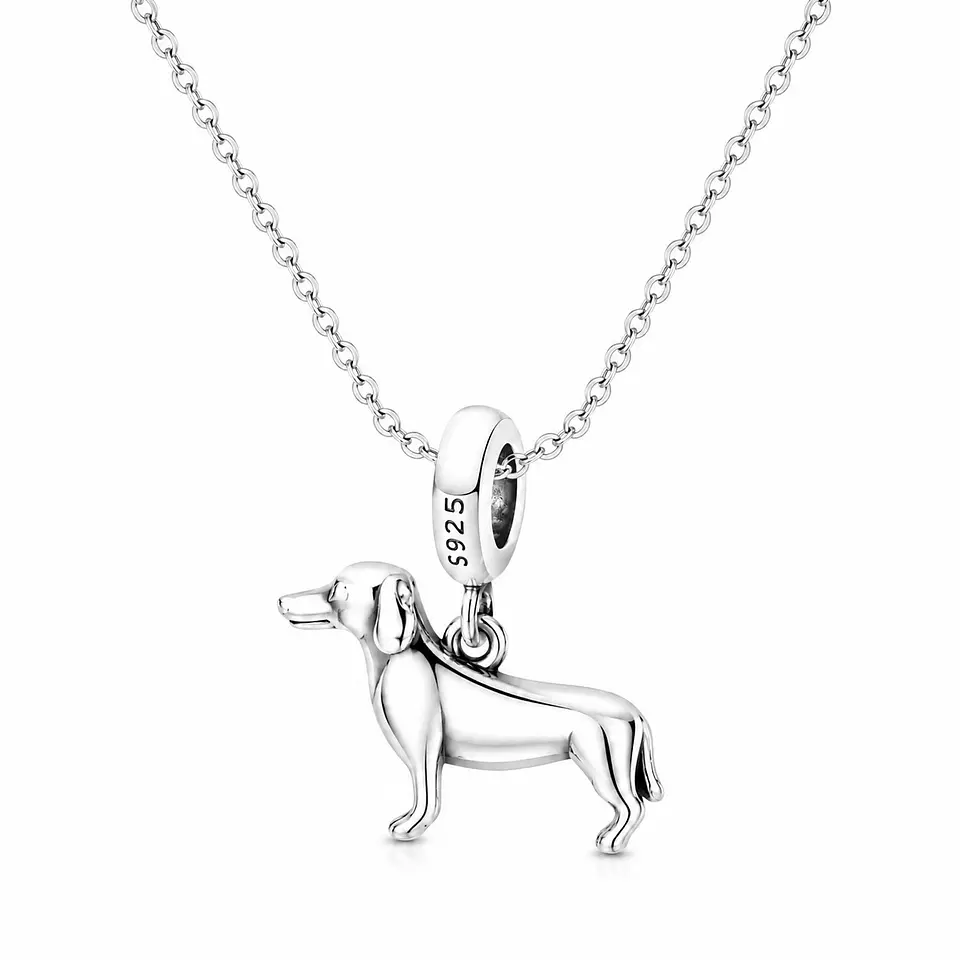 Charm Dije Plata 925 Perro Salchicha Dachshund 4