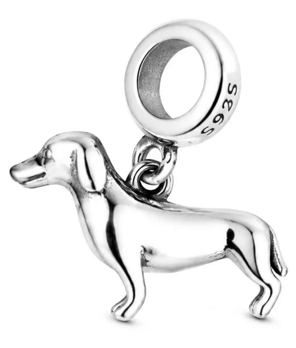 Charm Dije Plata 925 Perro Salchicha Dachshund 5