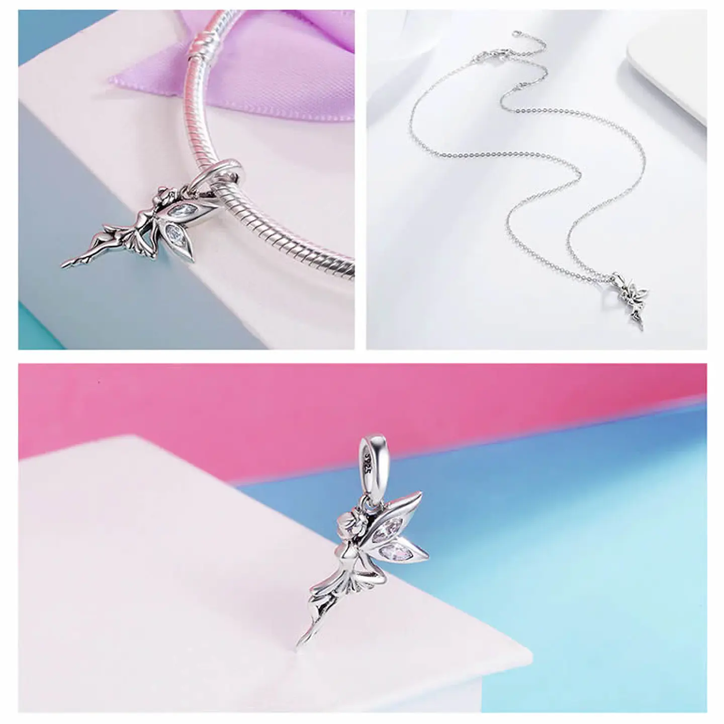 Charm Dije Plata 925 Hada con Circones 3
