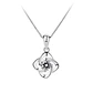 Collar Colgante Flor Blanca Plateada - Miniatura 1