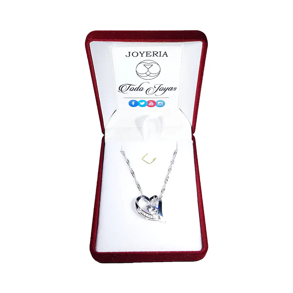 Collar Corazon con circon Plateado 2