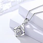 Collar Colgante Flor Blanca Plateada - Miniatura 3