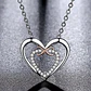 Collar Doble Corazon Infinito Plateado - Miniatura 4