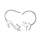 Aros Pendientes Plata 925 Gato Jugueton - Miniatura 1
