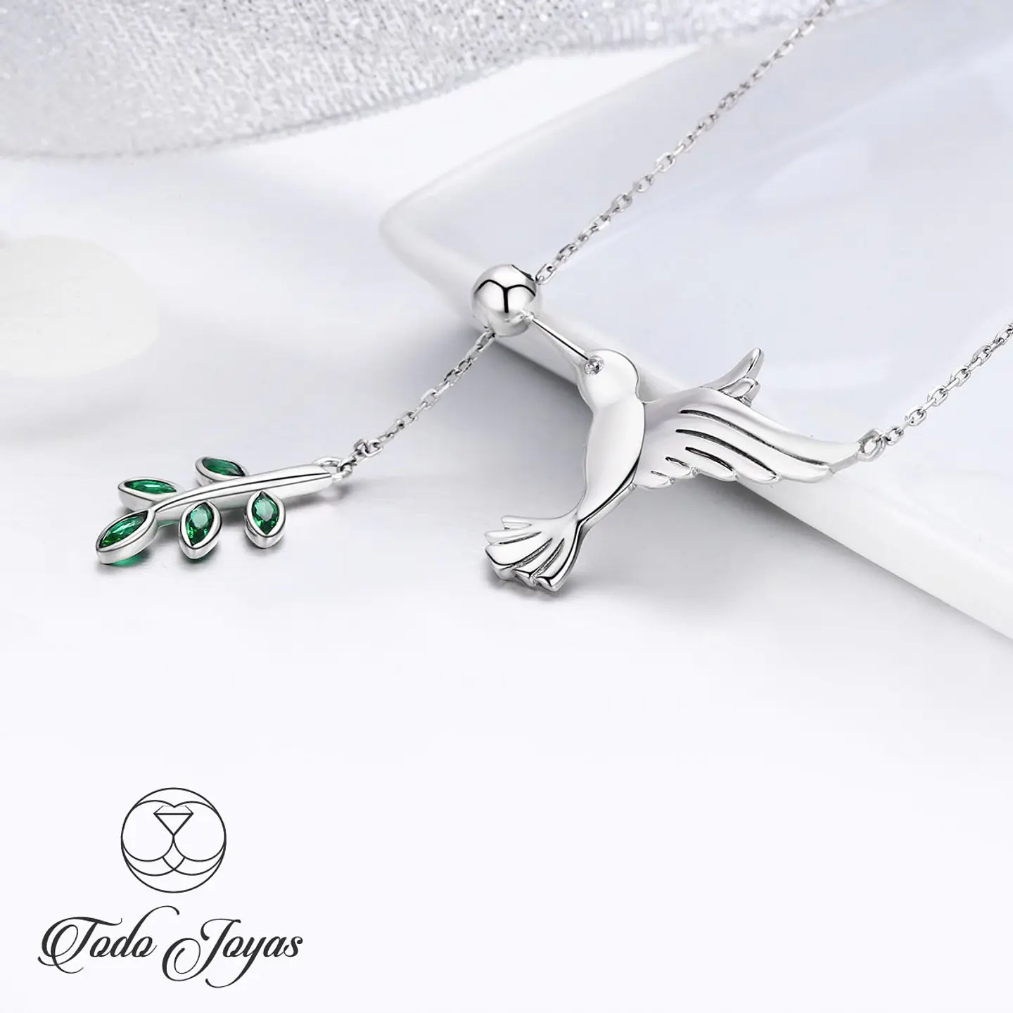 Collar Plata 925 Colibri Pajaro Ave Picaflor 2