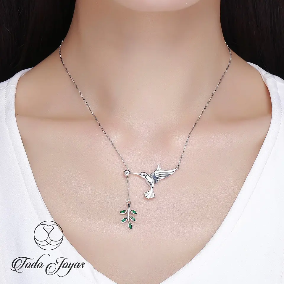 Collar Plata 925 Colibri Pajaro Ave Picaflor 3
