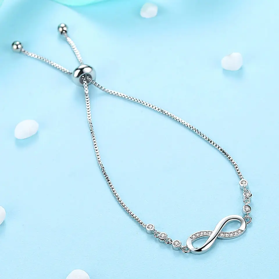 Pulsera Infinito Con Circones Plateada 3