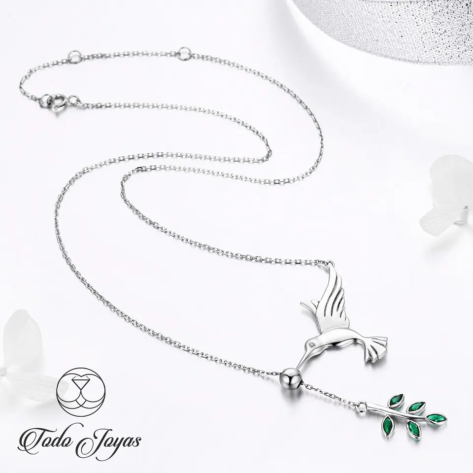 Collar Plata 925 Colibri Pajaro Ave Picaflor 4