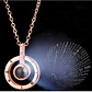 Collar Colgante Te Amo en 100 Idiomas Dorado - Miniatura 2