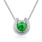 Collar Plata 925 Herradura con Circon Verde - Miniatura 1